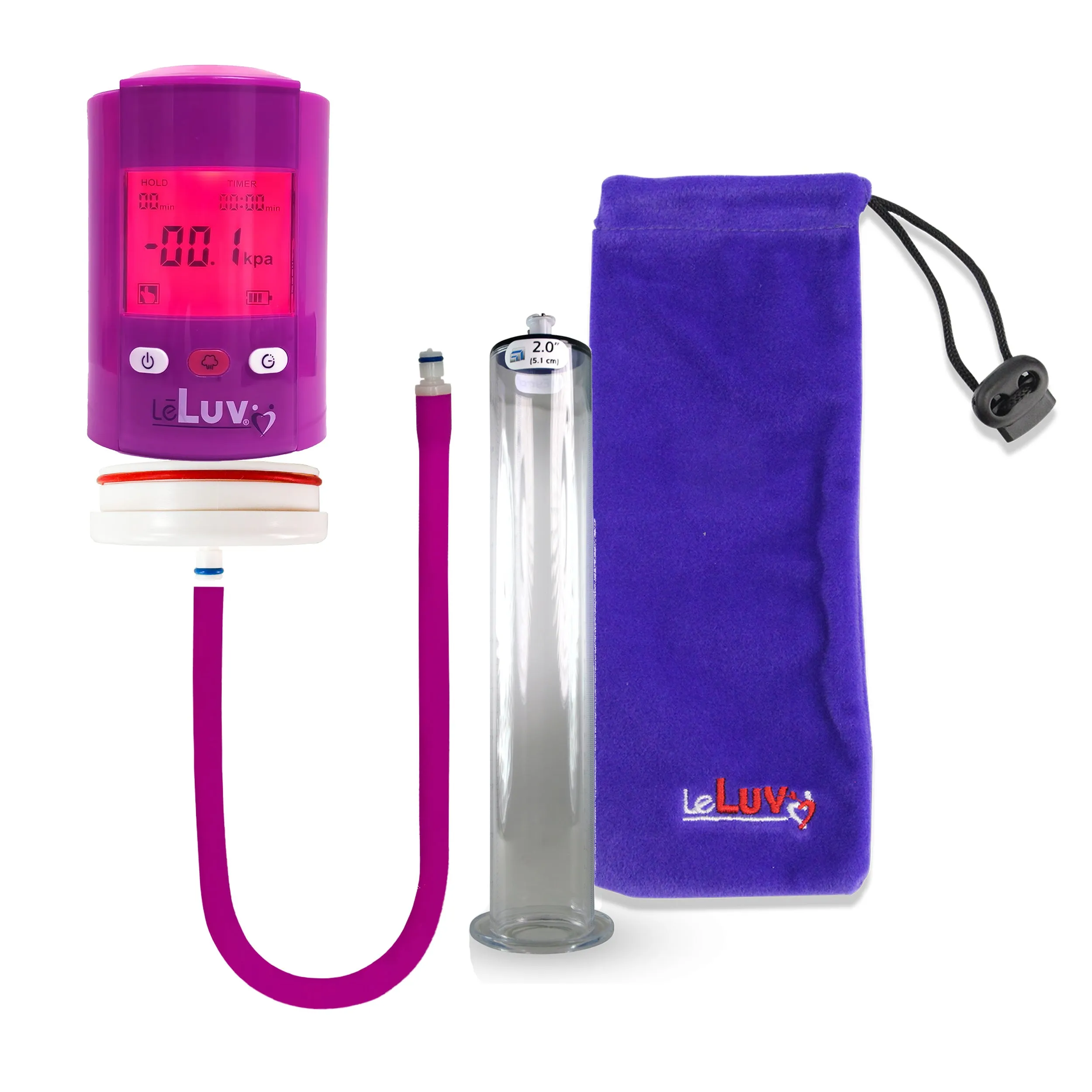 iPump Penis Pump | Smart LCD Head with Adapter | 9"/12" Length x 1.75"-2.50" Diameter Wide Flange Cylinder