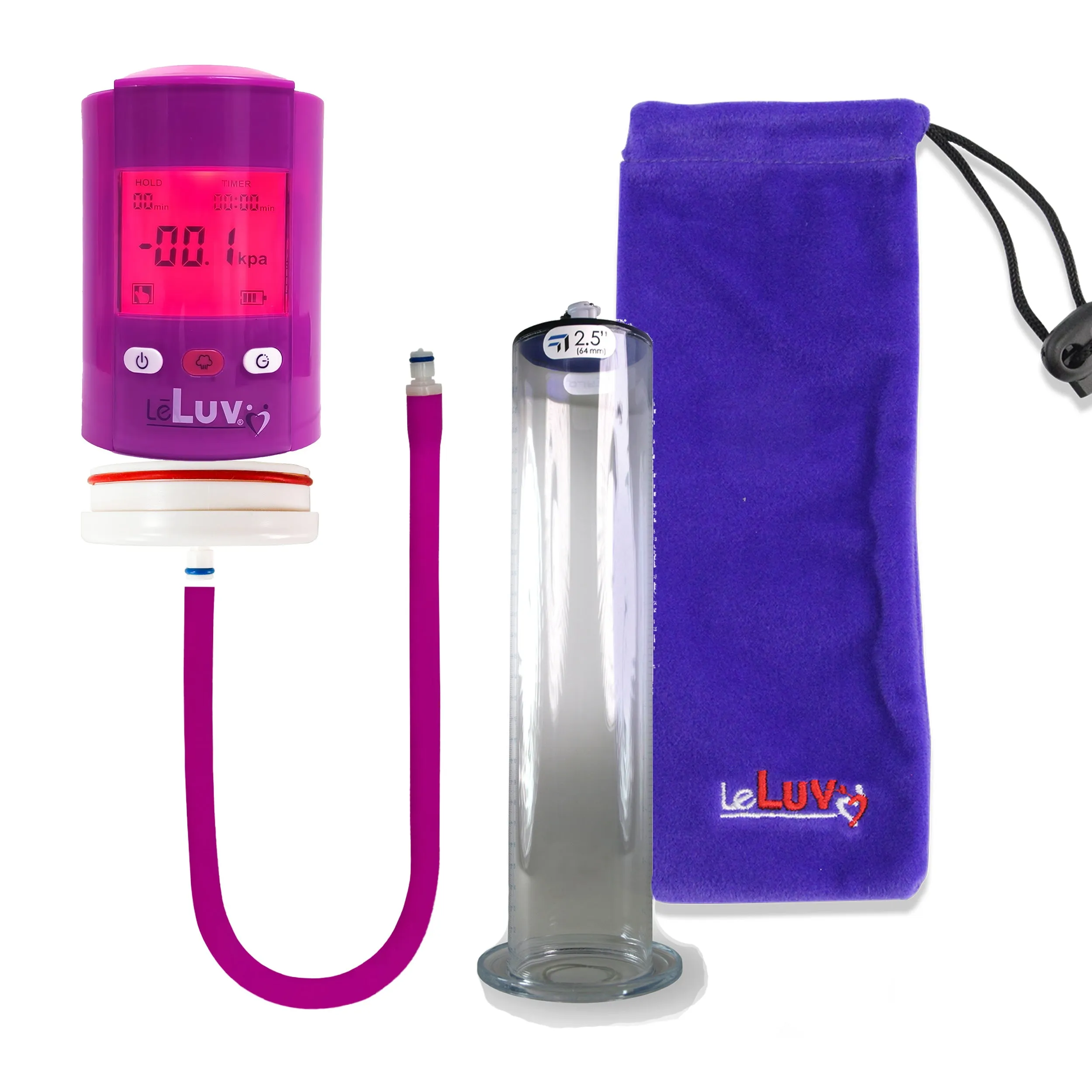 iPump Penis Pump | Smart LCD Head with Adapter | 9"/12" Length x 1.75"-2.50" Diameter Wide Flange Cylinder