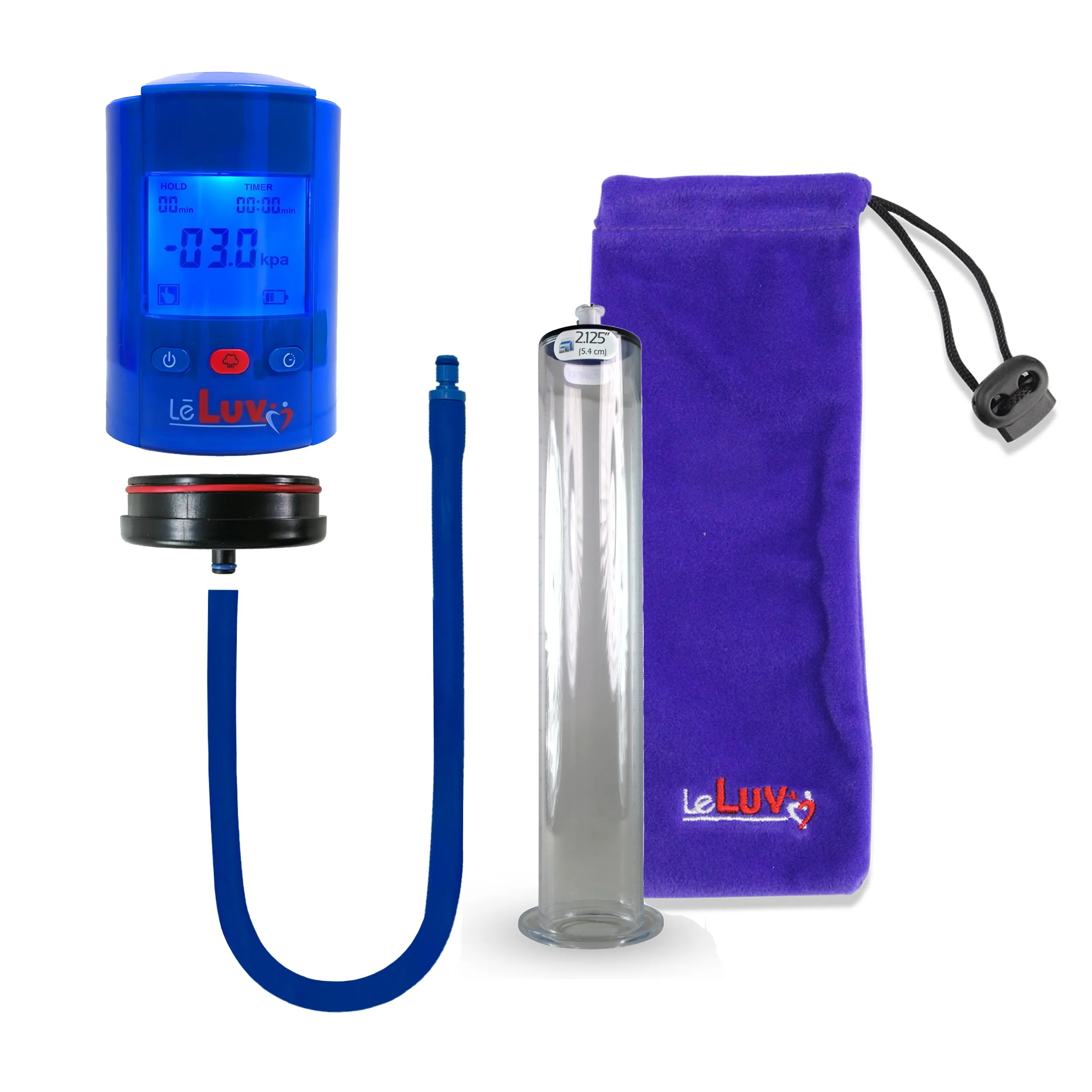 iPump Penis Pump | Smart LCD Head with Adapter | 9"/12" Length x 1.75"-2.50" Diameter Wide Flange Cylinder