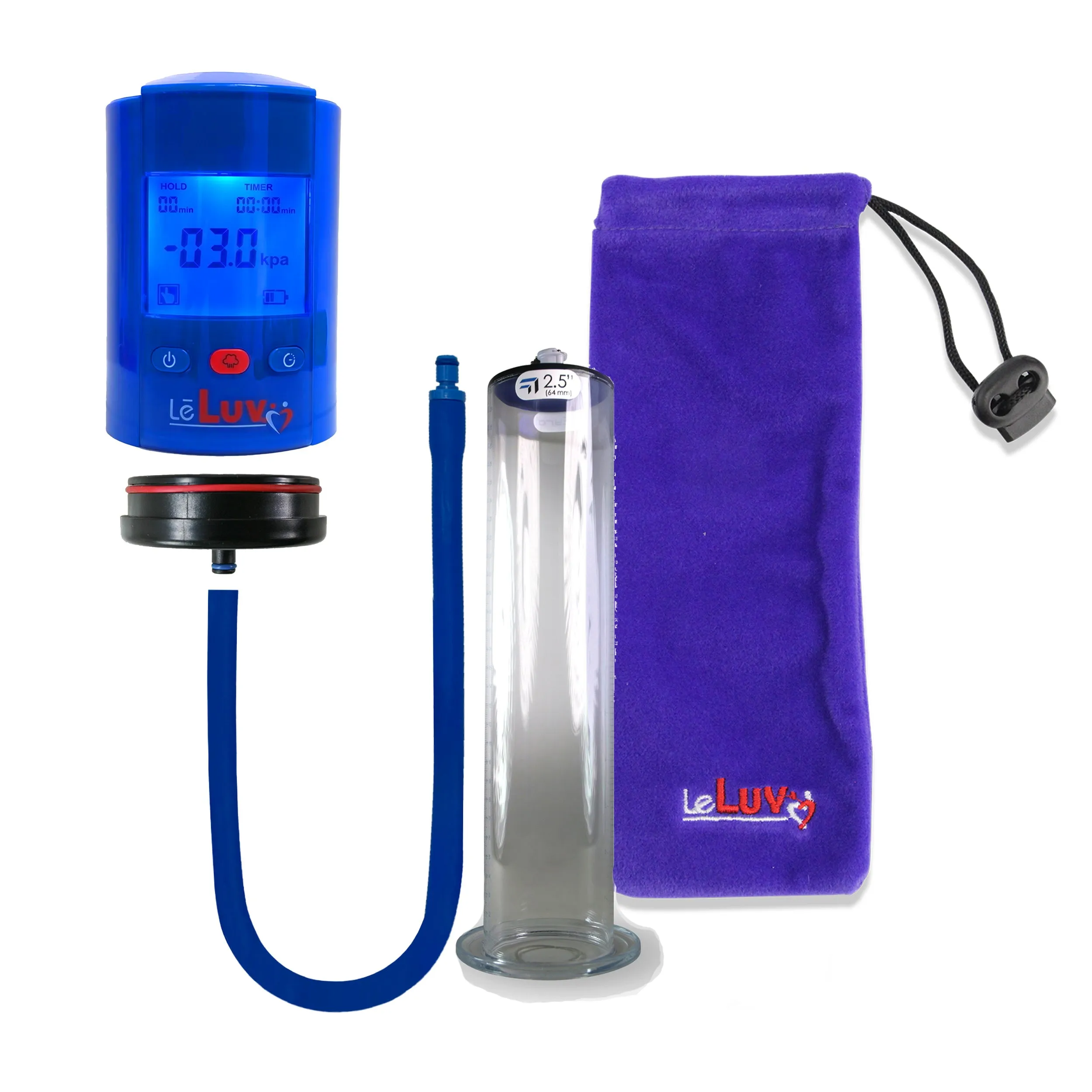 iPump Penis Pump | Smart LCD Head with Adapter | 9"/12" Length x 1.75"-2.50" Diameter Wide Flange Cylinder