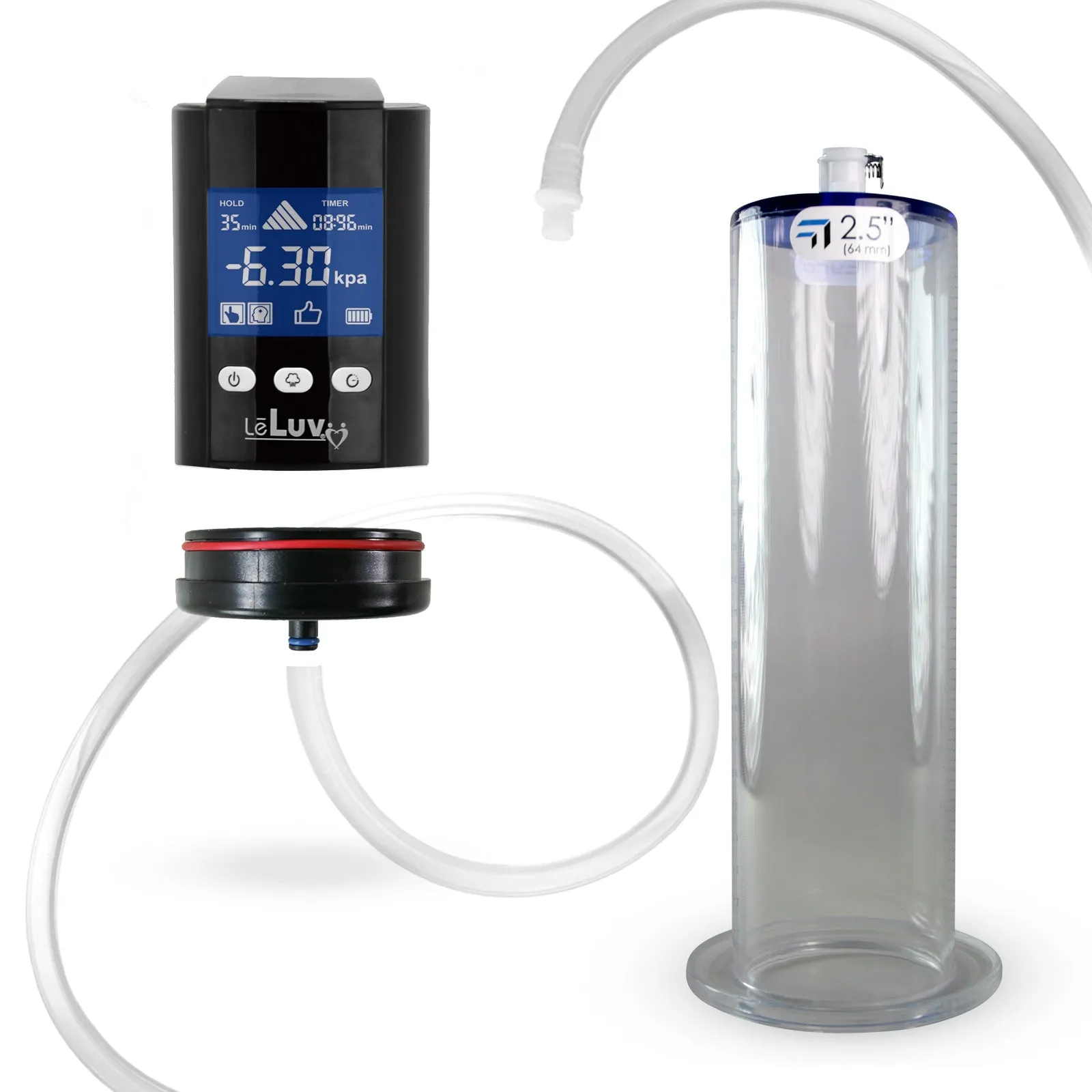 iPump Penis Pump | Smart LCD Head with Adapter | 9"/12" Length x 1.75"-2.50" Diameter Wide Flange Cylinder