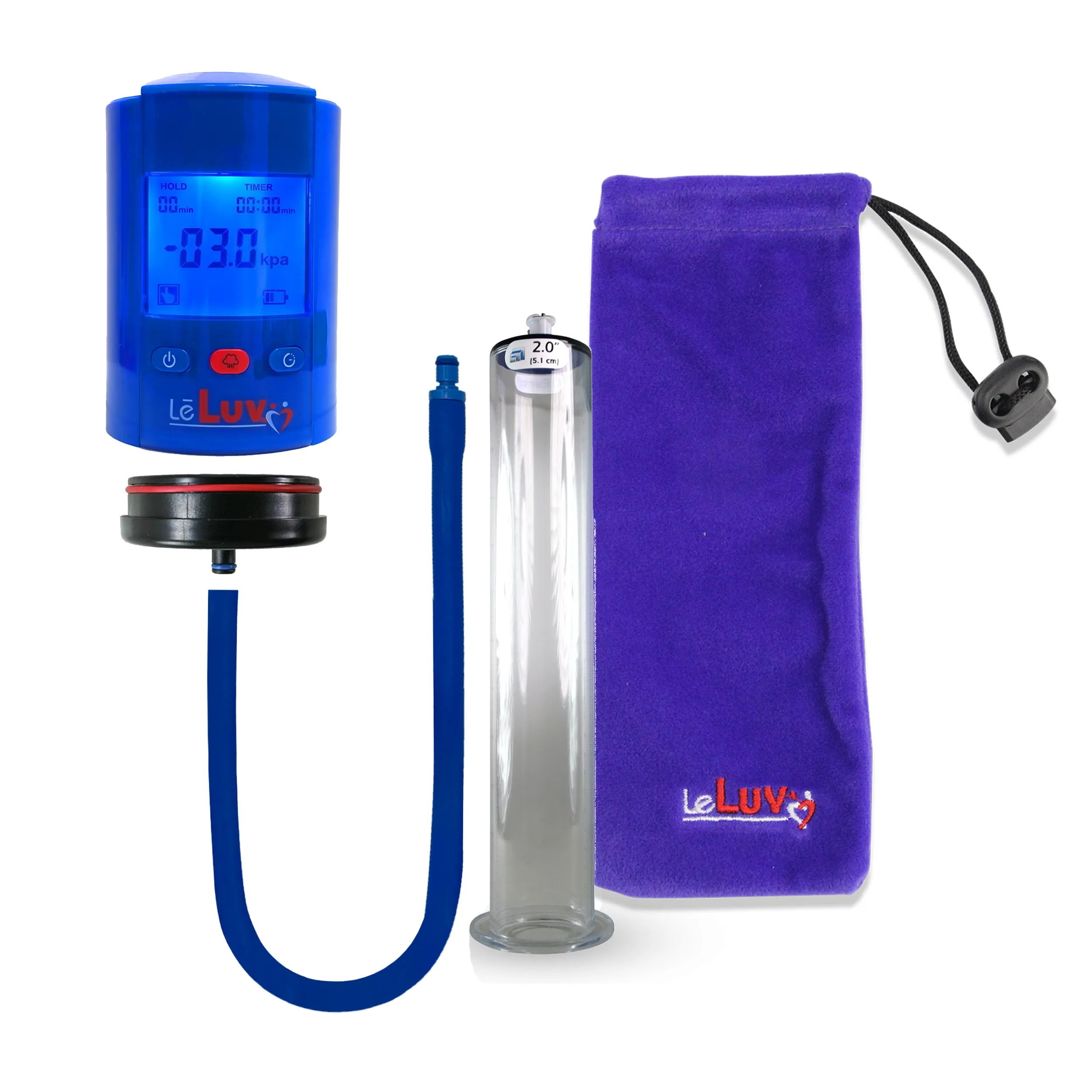 iPump Penis Pump | Smart LCD Head with Adapter | 9"/12" Length x 1.75"-2.50" Diameter Wide Flange Cylinder