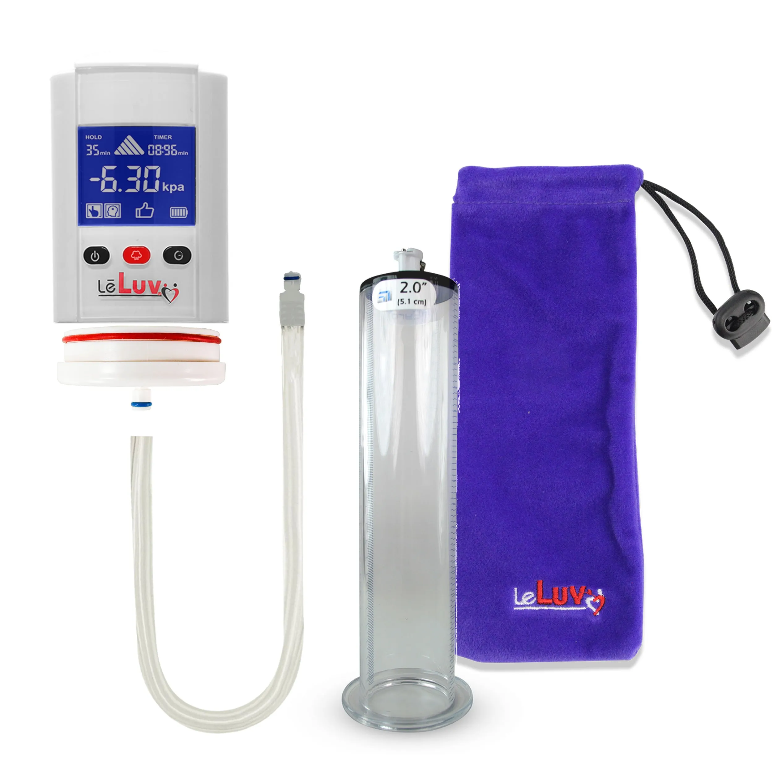 iPump Penis Pump | Smart LCD Head with Adapter | 9"/12" Length x 1.75"-2.50" Diameter Wide Flange Cylinder