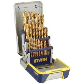 Irwin 3018003 29-Piece Titanium Nitride Coating Metal Index Drill Bit Set with Case