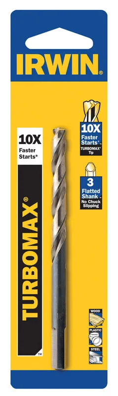 Irwin Turbomax 9/64 in. X 2-7/8 in. L High Speed Steel Drill Bit Straight Shank 1 pc