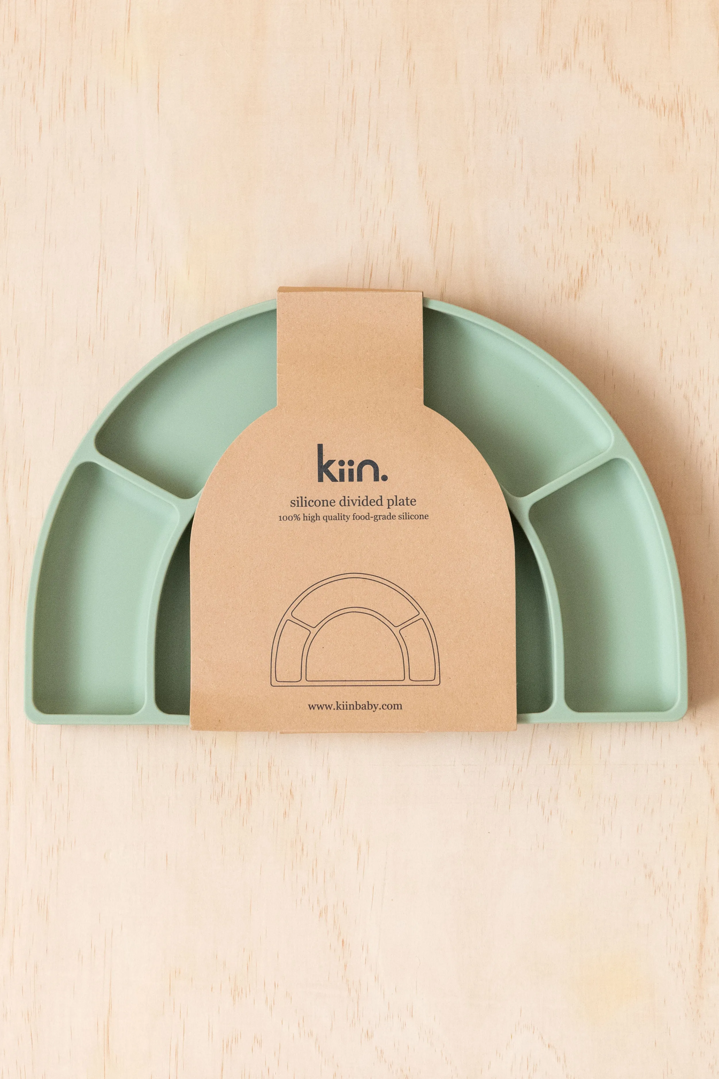 Kiin Baby Silicone Divided Plate - Sage