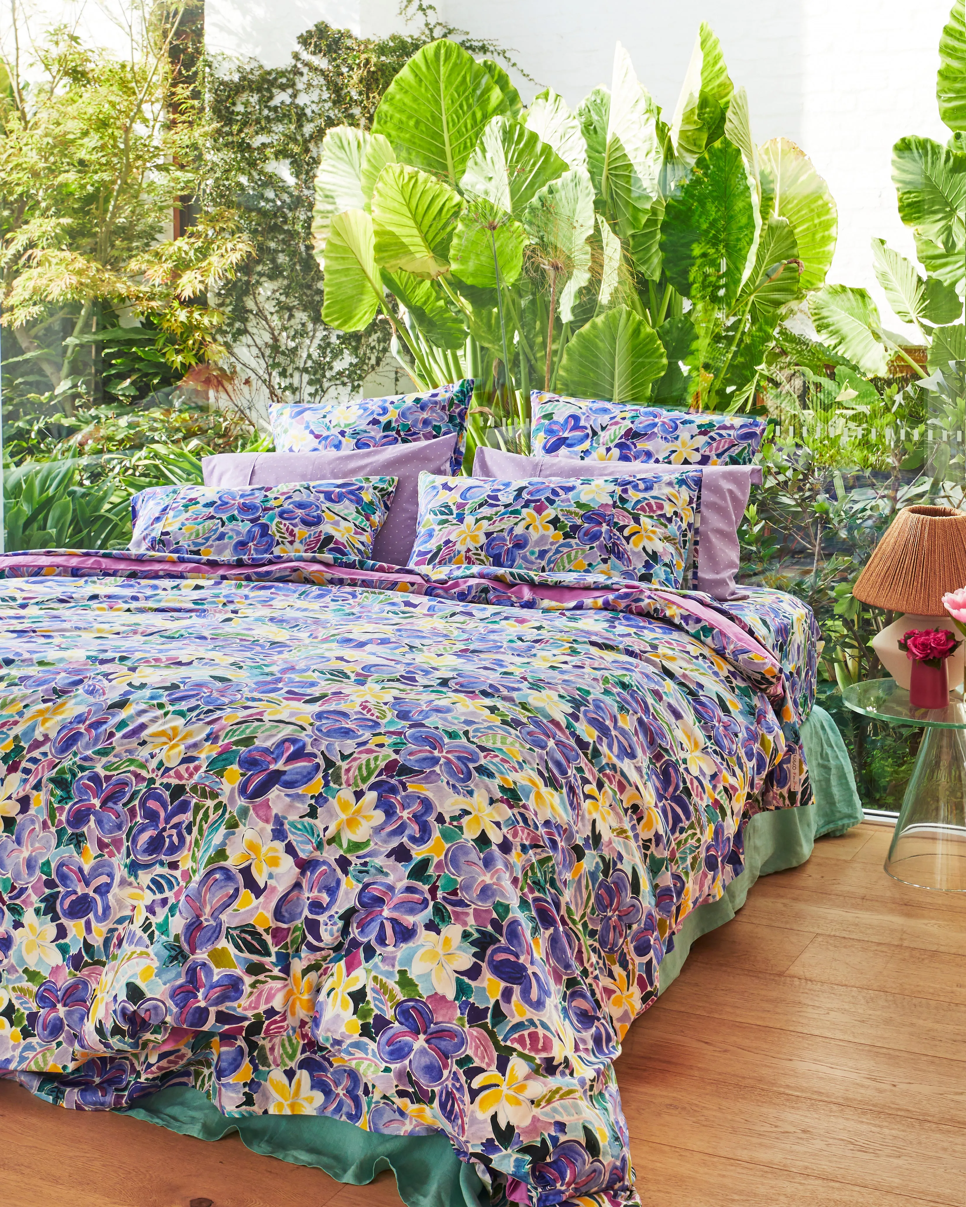 Kip & Co X Ken Done Frangipani Organic Cotton European Pillowcases