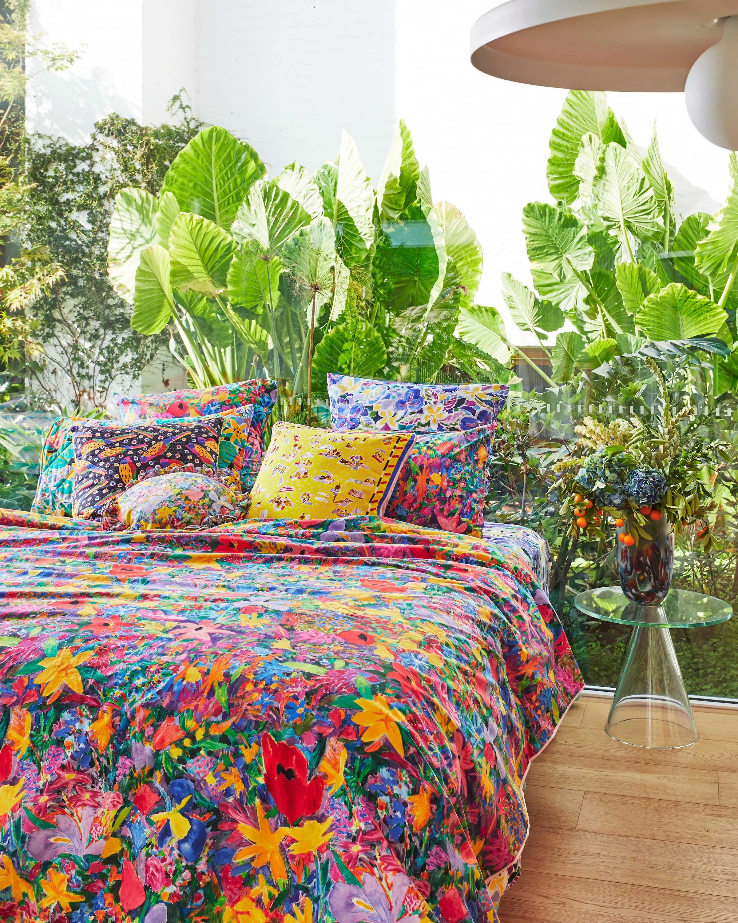 Kip & Co X Ken Done Frangipani Organic Cotton European Pillowcases