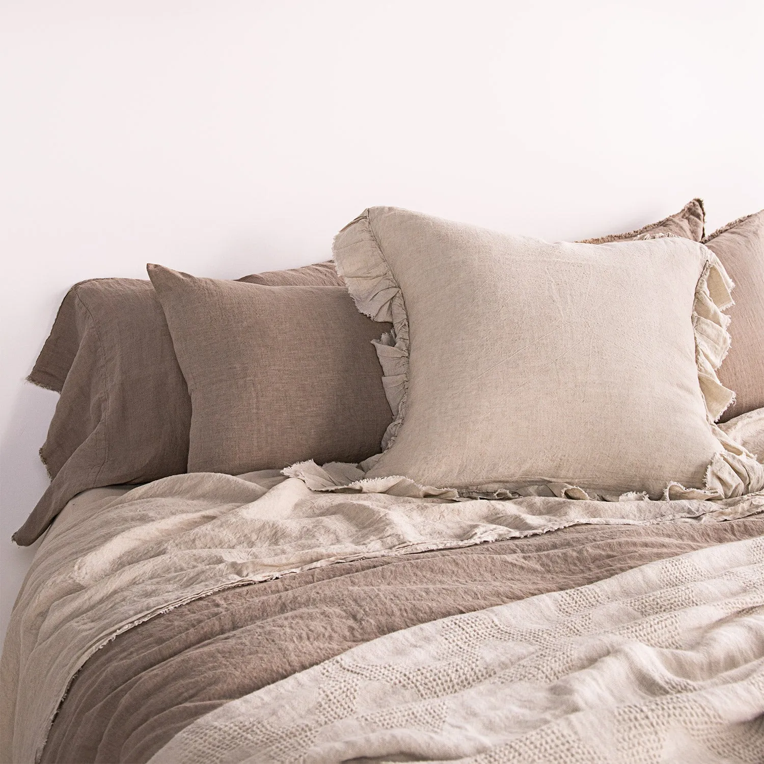 Kristine European Linen Pillowcase - Sable