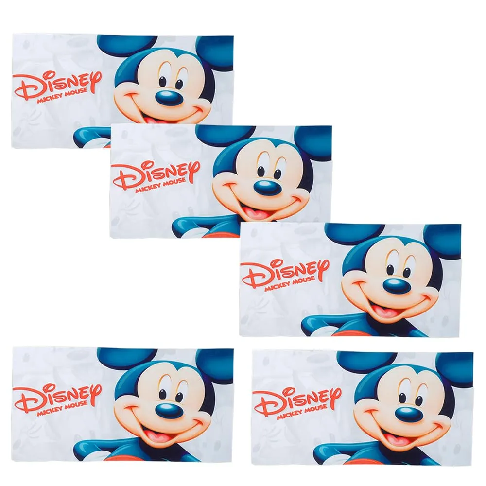 Kuber Industries Disney Mickey Mouse Microfiber Soft Kids Bath Towel-Pack of 5 (White)