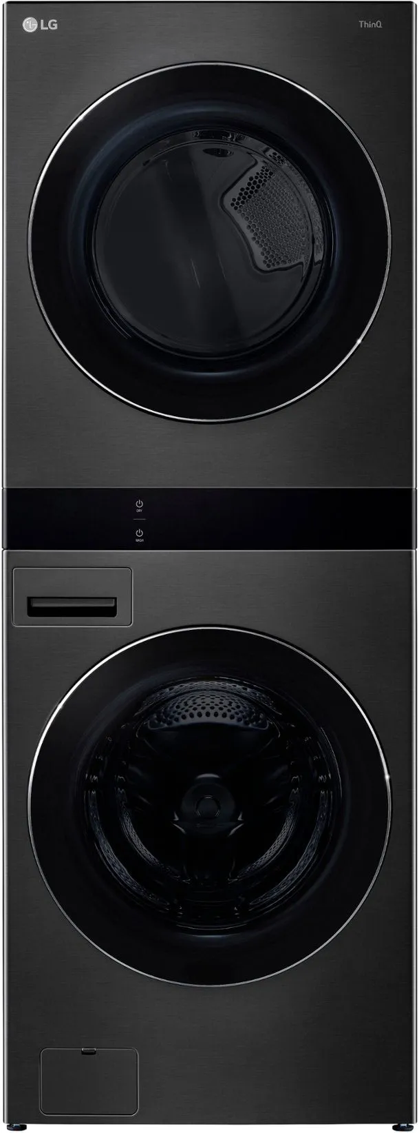 LG WashTower Stacked SMART 5.0 Cu.Ft. Front Load Washer & 7.4 Cu.Ft. Dryer w/ Steam