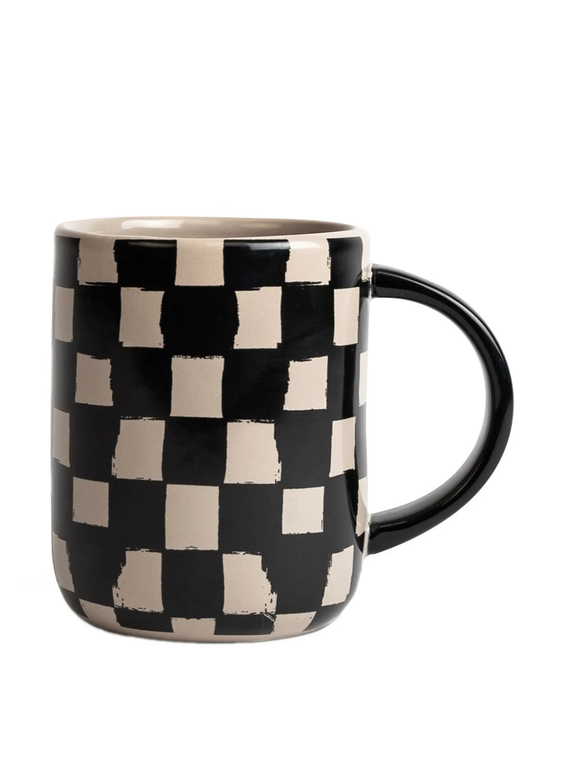 Liz black checked mug