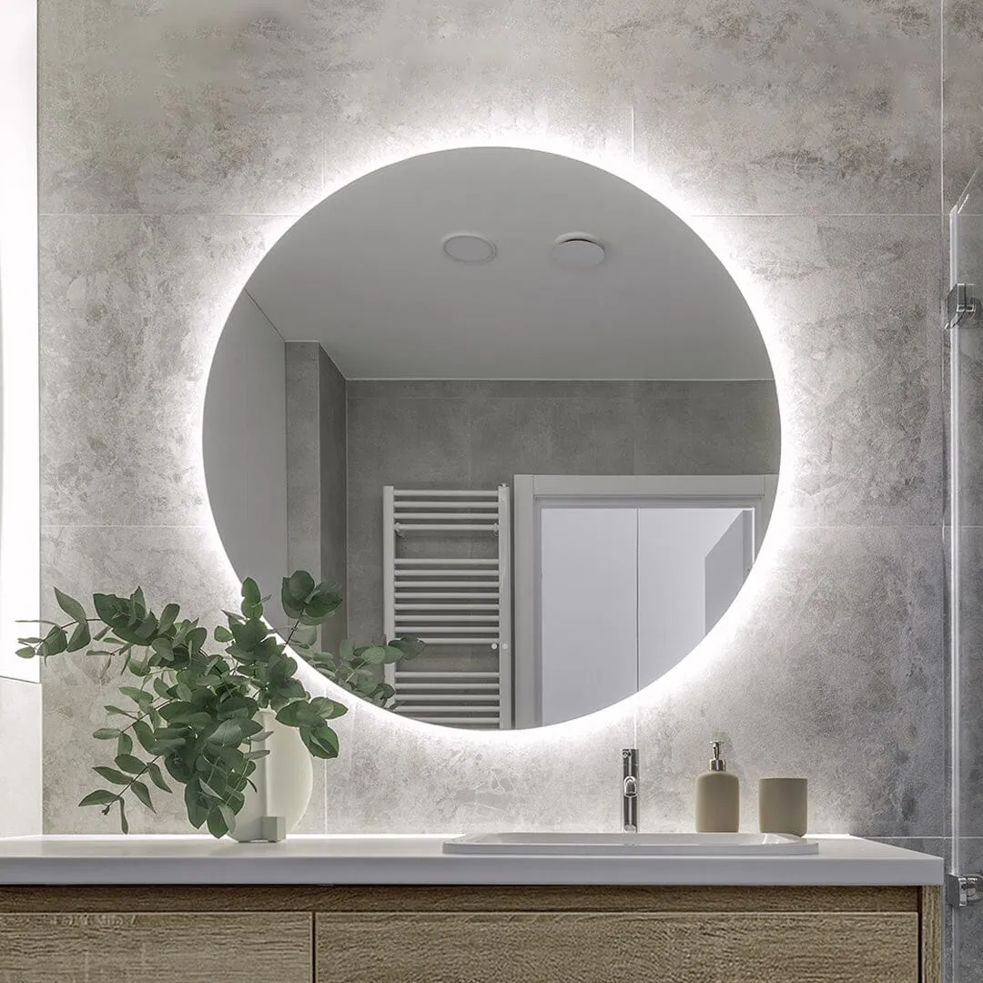 Luna 600mm Frameless Anti-Fog Dimmable Led Bathroom Mirror Round