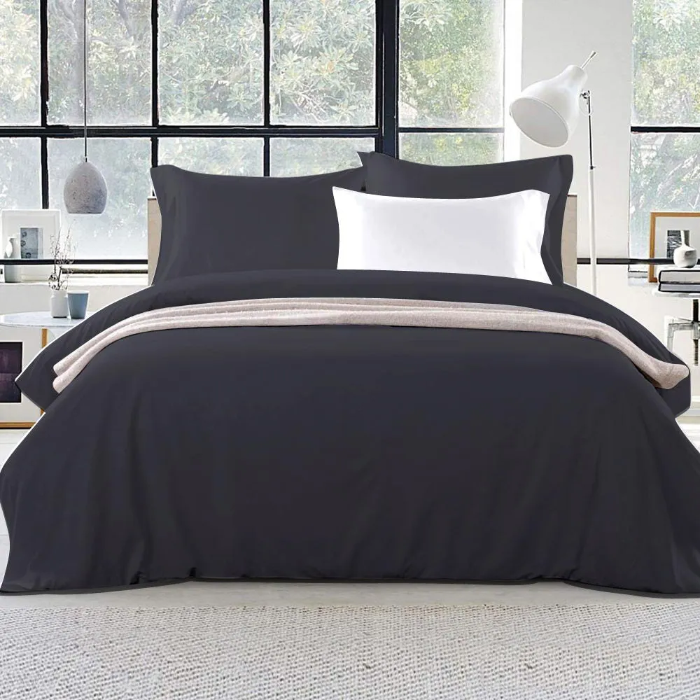 Luxurious Black King Quilt Set, Highly Breathable - Giselle Bedding