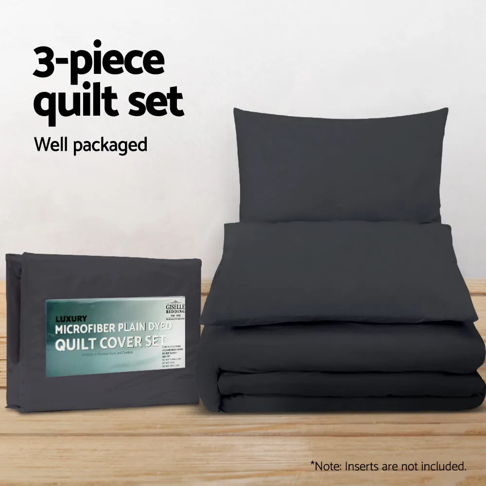 Luxurious Black King Quilt Set, Highly Breathable - Giselle Bedding