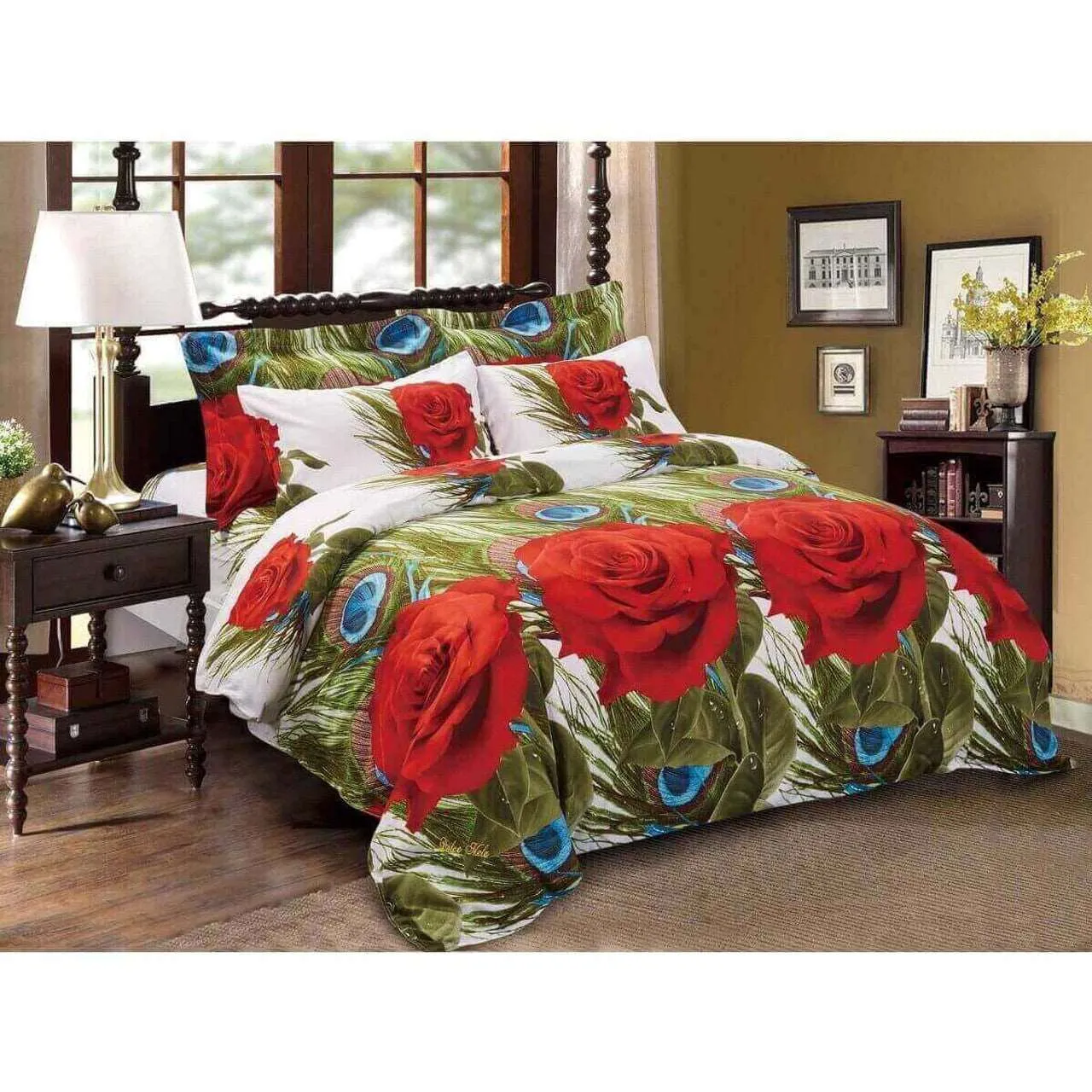 Luxury Rose Floral Bedding Duvet Cover Set