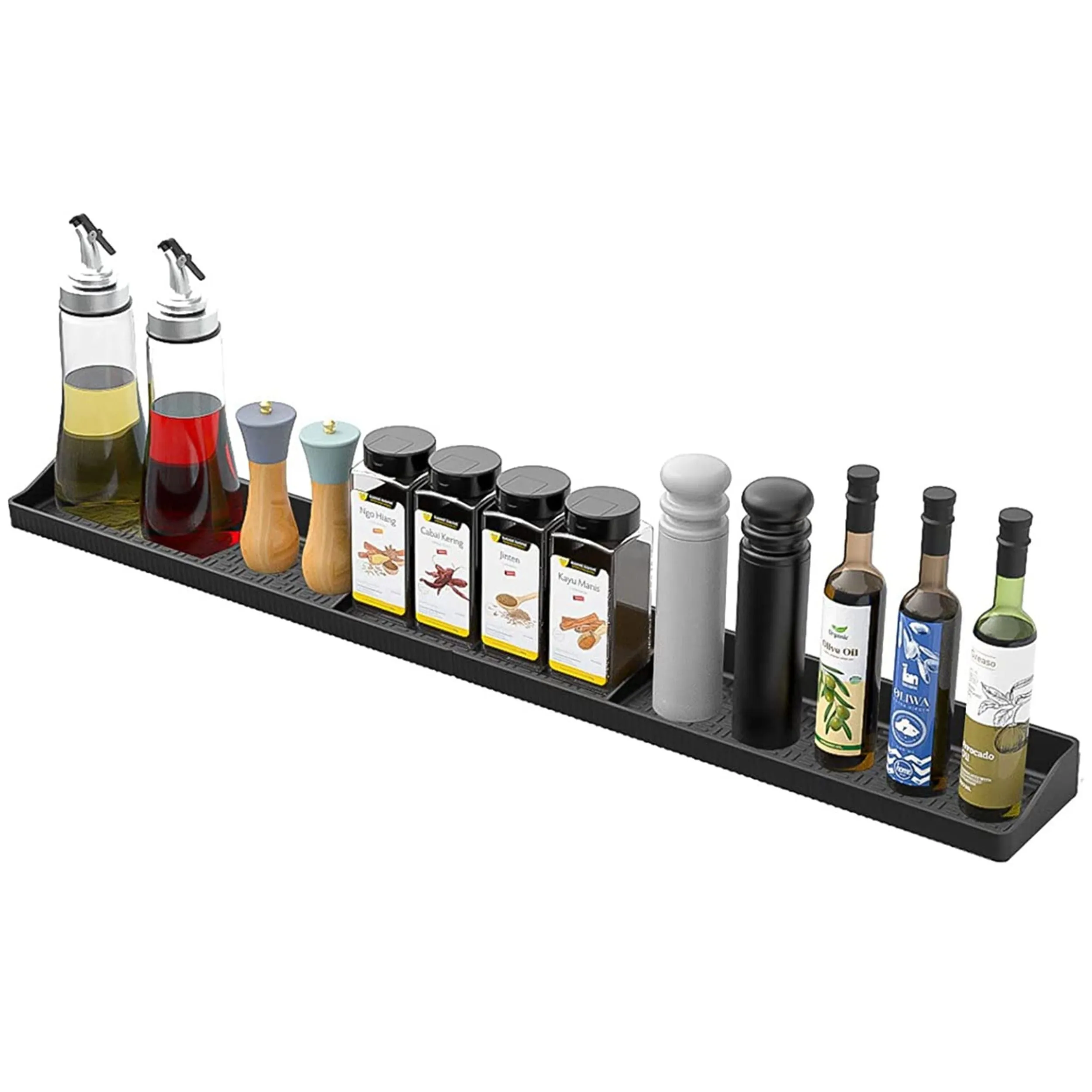 Magnetic Stove Top Shelf: Silicone Spice Rack for Kitchen Stove - Non-Slip Oven Organizer.