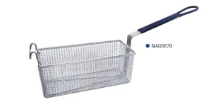 Magnum Fryer Basket with Blue Handle, 13" x 5.4" x 5.6"