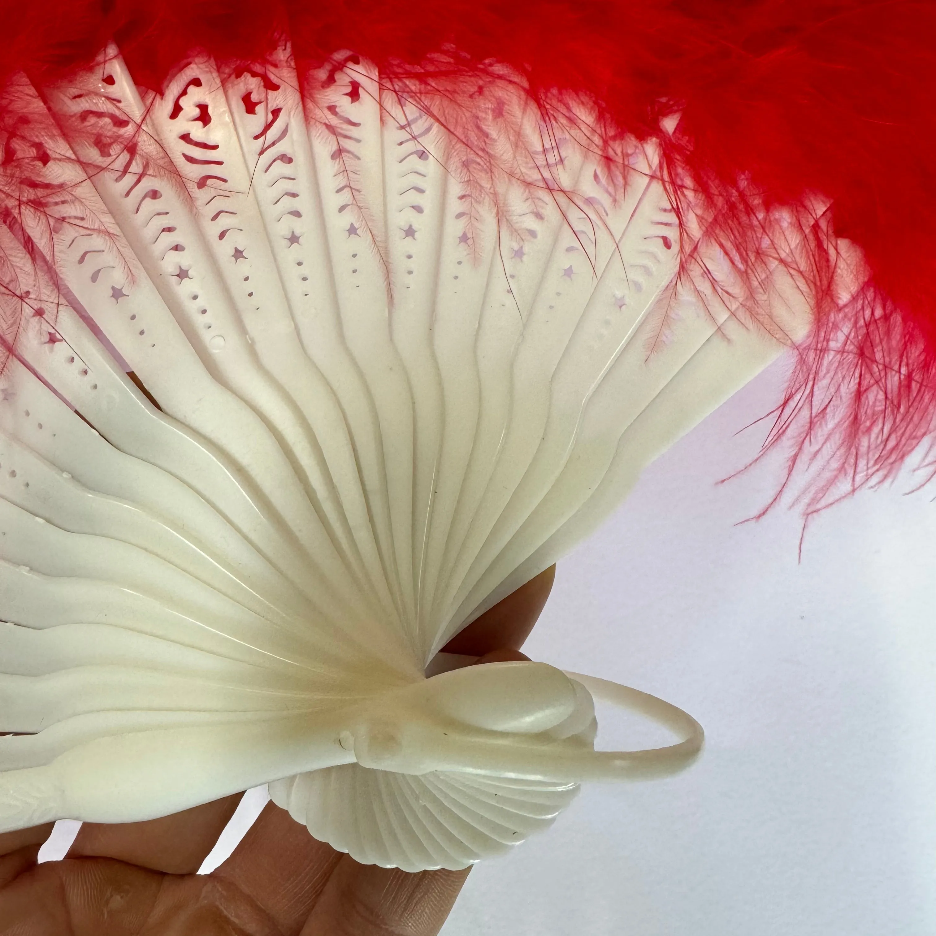 Marabou Large Deluxe Dainty Feather Fan - Style 2