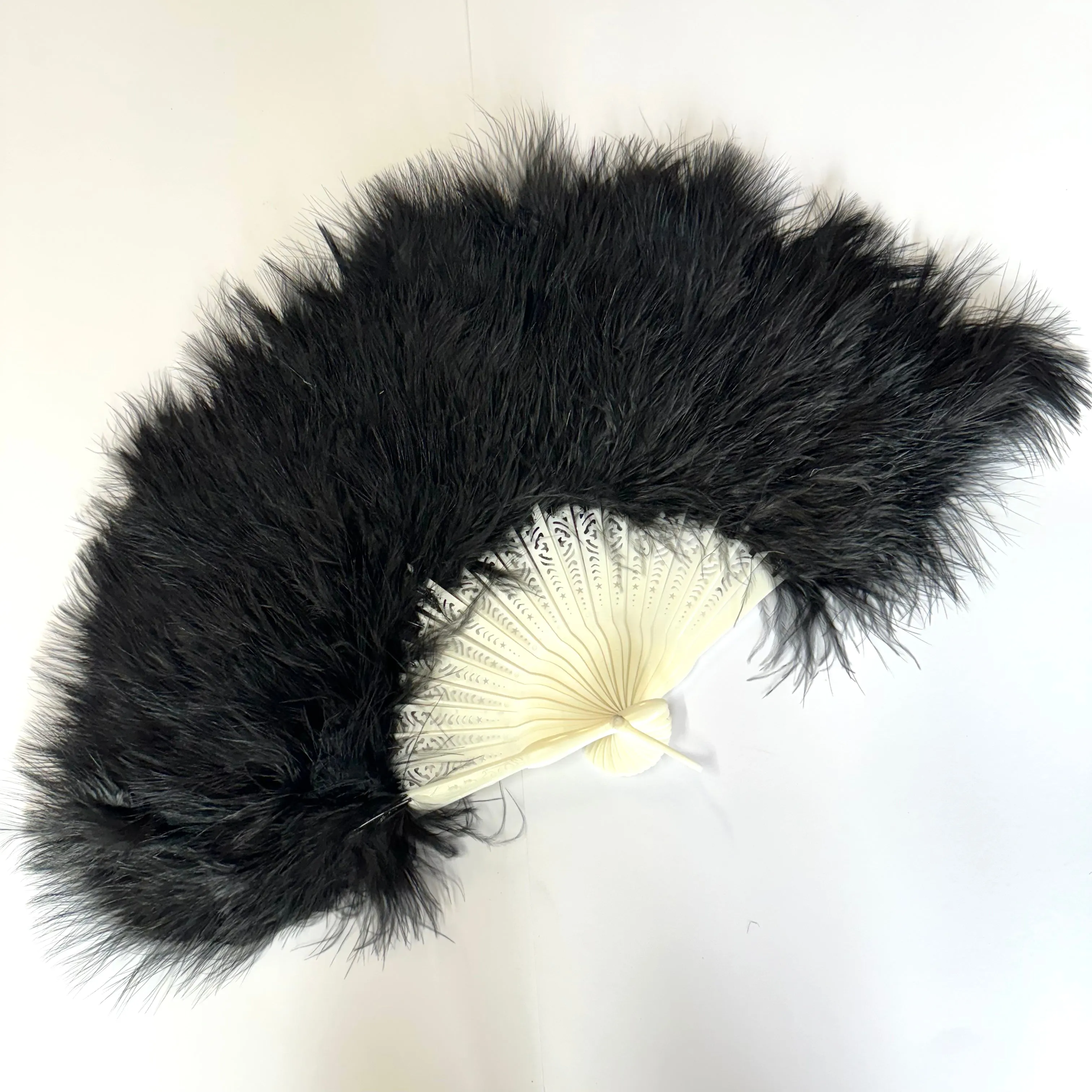 Marabou Large Deluxe Dainty Feather Fan - Style 2