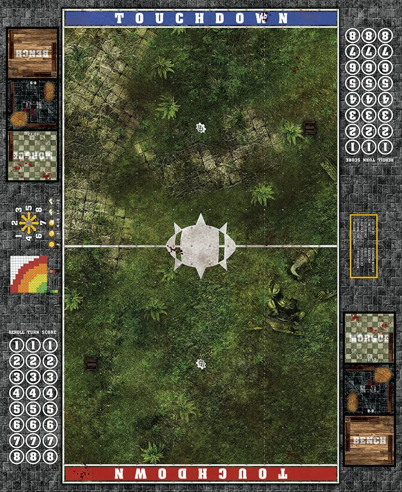 Mats by Mars:  Forgotten Temple Fantasy Football Play Mat / Pitch