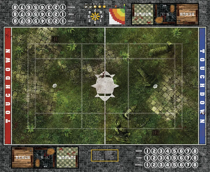 Mats by Mars:  Forgotten Temple Fantasy Football Play Mat / Pitch