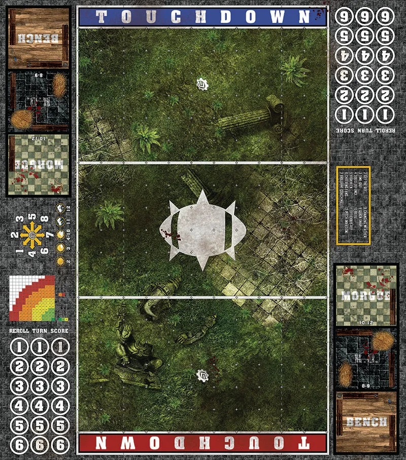 Mats by Mars:  Forgotten Temple Fantasy Football Play Mat / Pitch