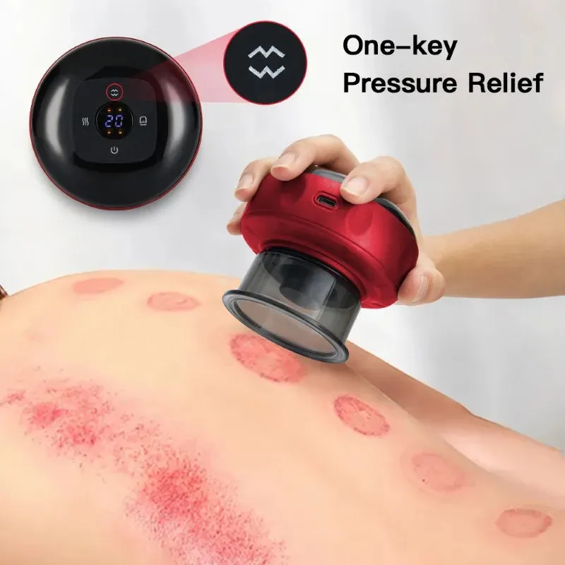 Medical Electric Vacuum Cupping Therapy Set Skin Scraping Massage Wireless Slimming Body Fat Burner Smart Cupping