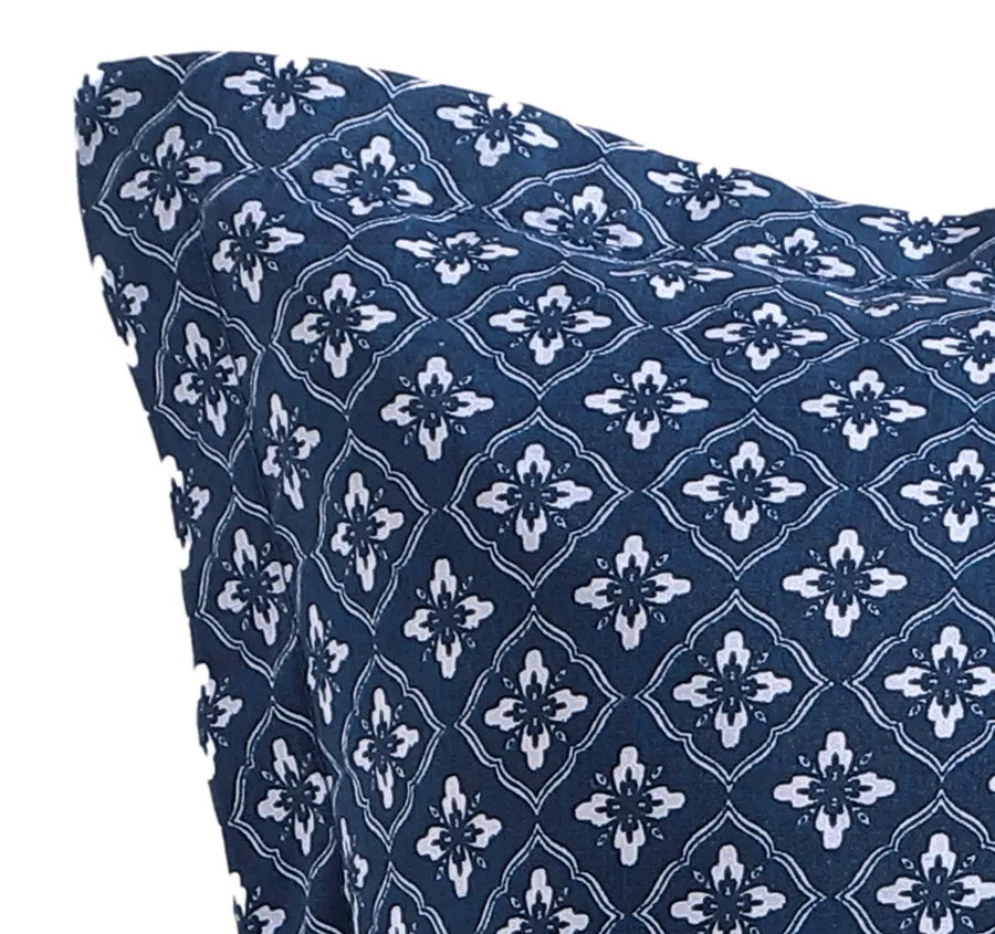 Melia European Pillowcase Indigo