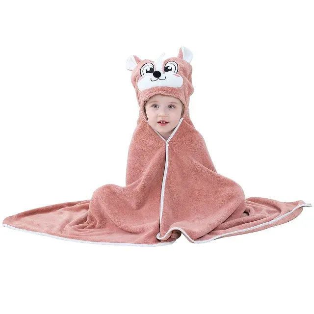 MICHLEY Hooded Baby Bath Towels Bathrobe Shower Soft Warm Toddler Sleeping Swaddle Blanket For Boys Girls Kids Newborn 0-9T