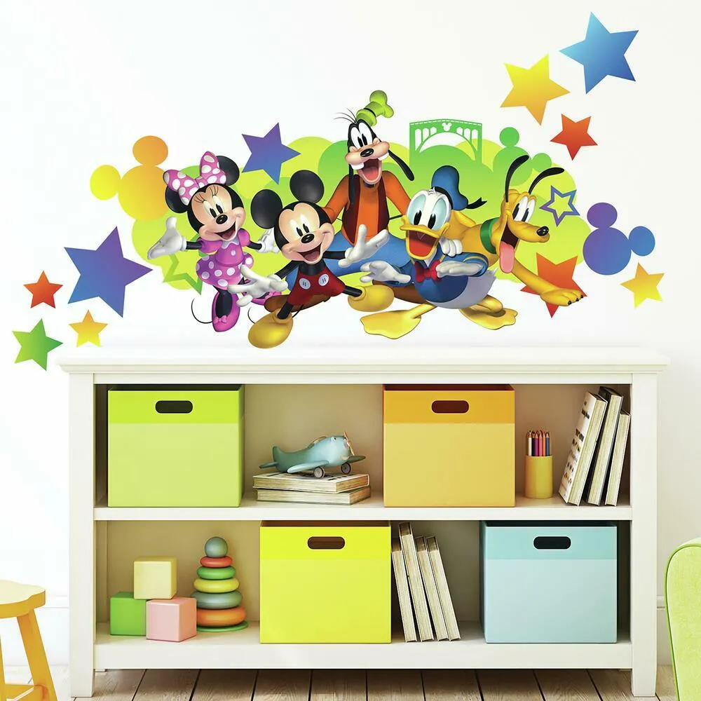 Mickey & Friends Peel and Stick Giant Wall Decals with Alphabet for Personalization