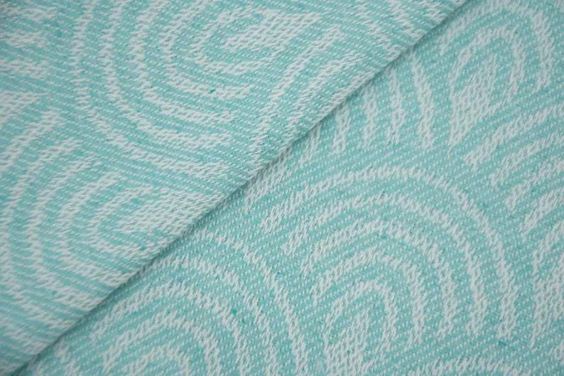 Mint Green Waves 100% Cotton Towel