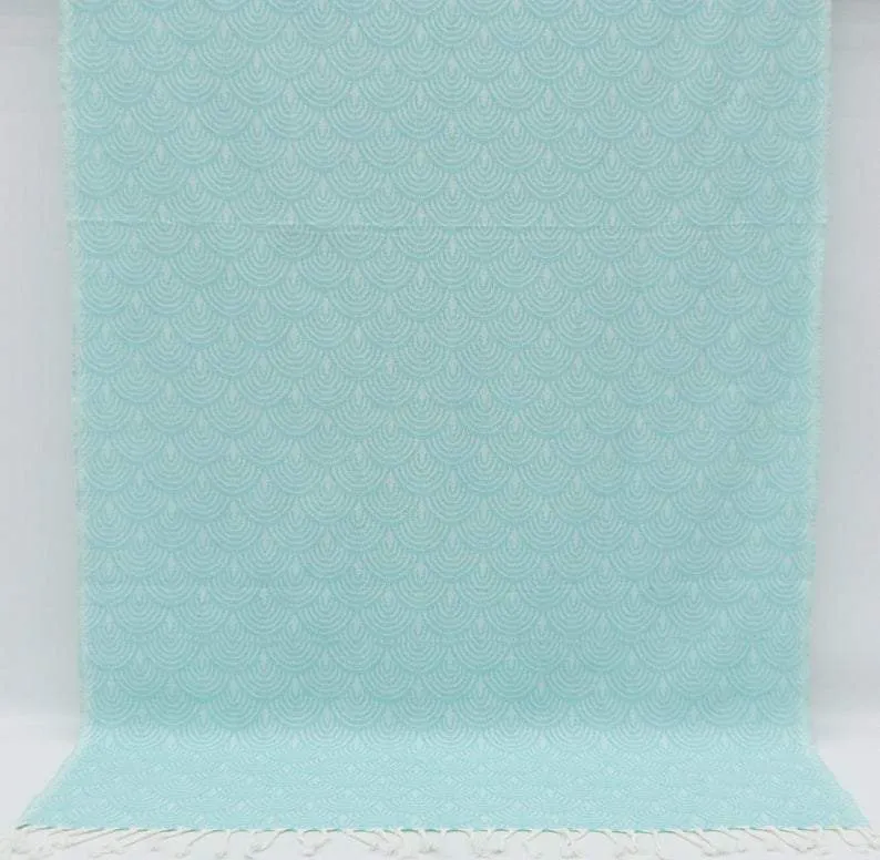 Mint Green Waves 100% Cotton Towel