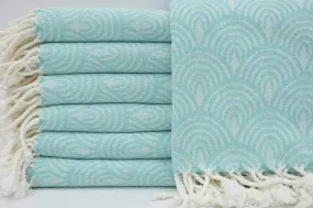 Mint Green Waves 100% Cotton Towel