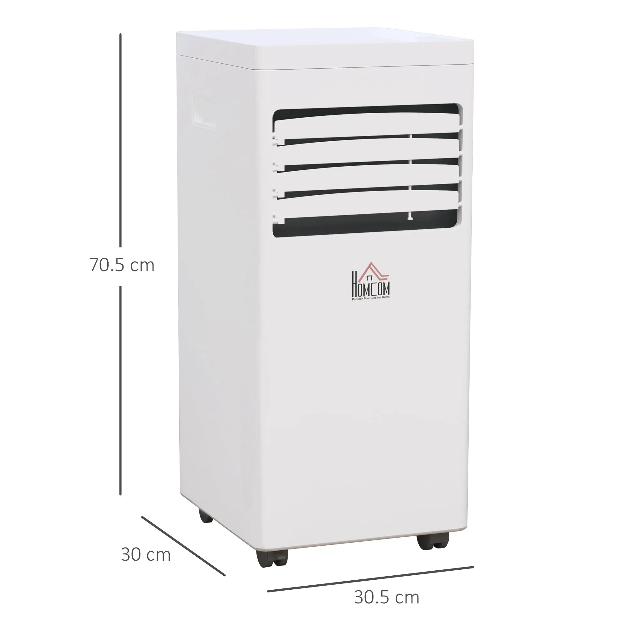 Mobile Air Conditioner White W/ Remote Control Cooling Dehumidifying Ventilating - 650W