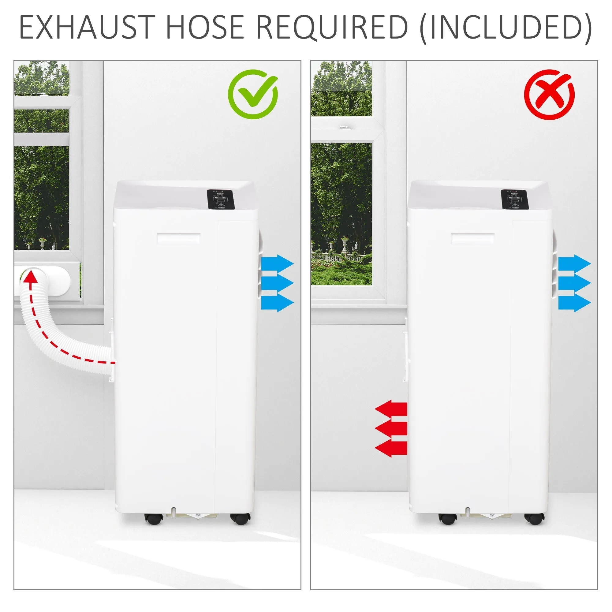 Mobile Air Conditioner White W/ Remote Control Cooling Dehumidifying Ventilating - 650W