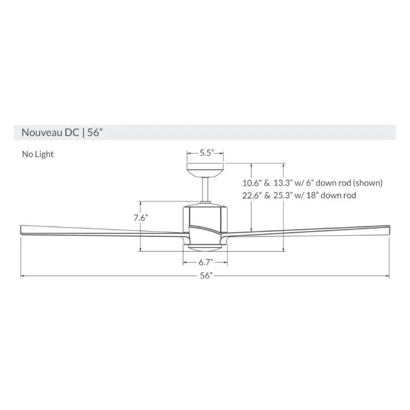 Modern Fan Nouveau DC 56" Ceiling Fan-No Light