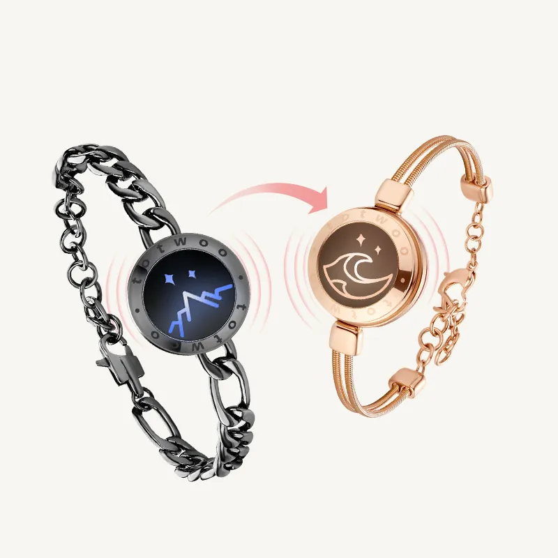 Mountain&Sea Touch Bracelets (Black Figaro Chain Rose Gold Snake Chain)