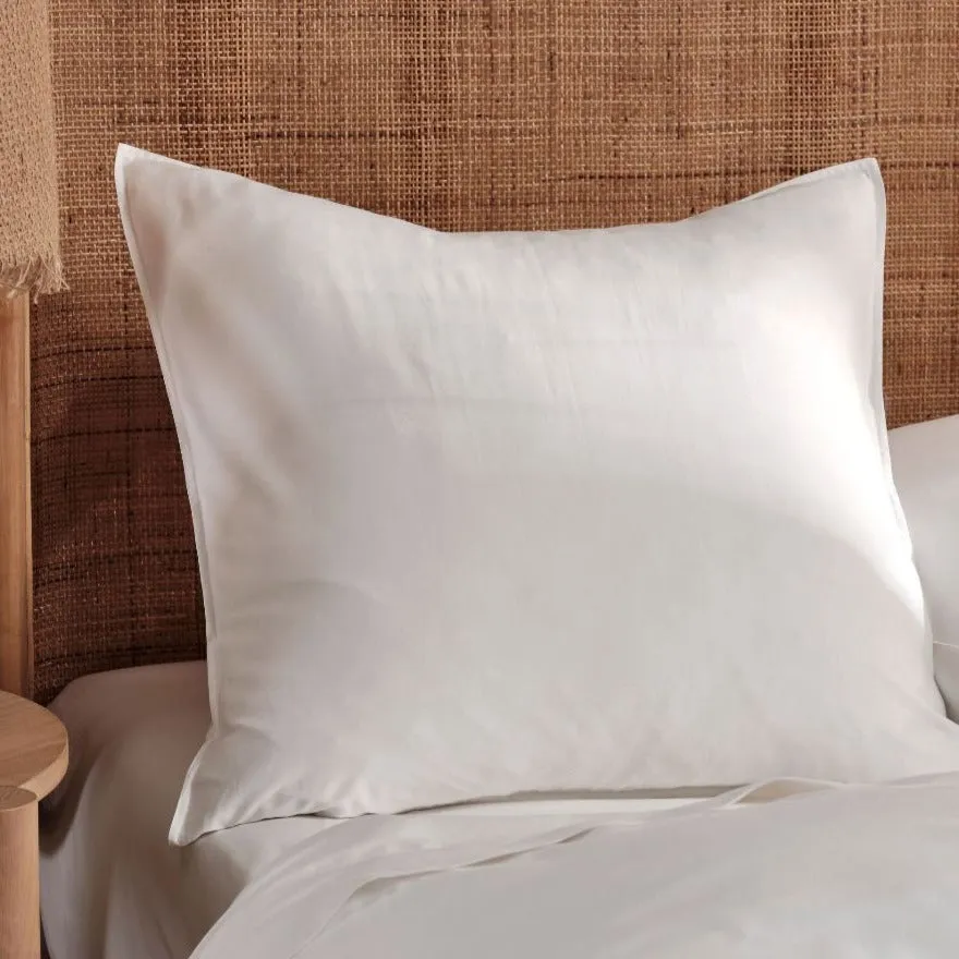 Nara White European Pillowcase by Linen House