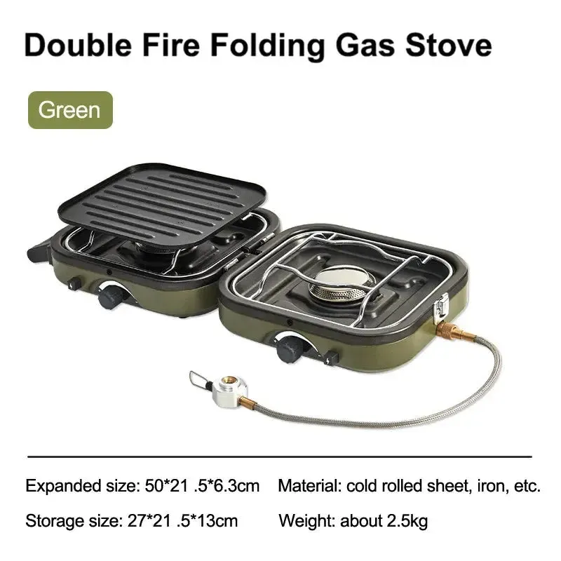 Naturehike Stove Folding Double Fire Gas Stove 2300W Portable Outdoor Camping Electronic Ignition Gas Stove 2.5kg Cook Equipment