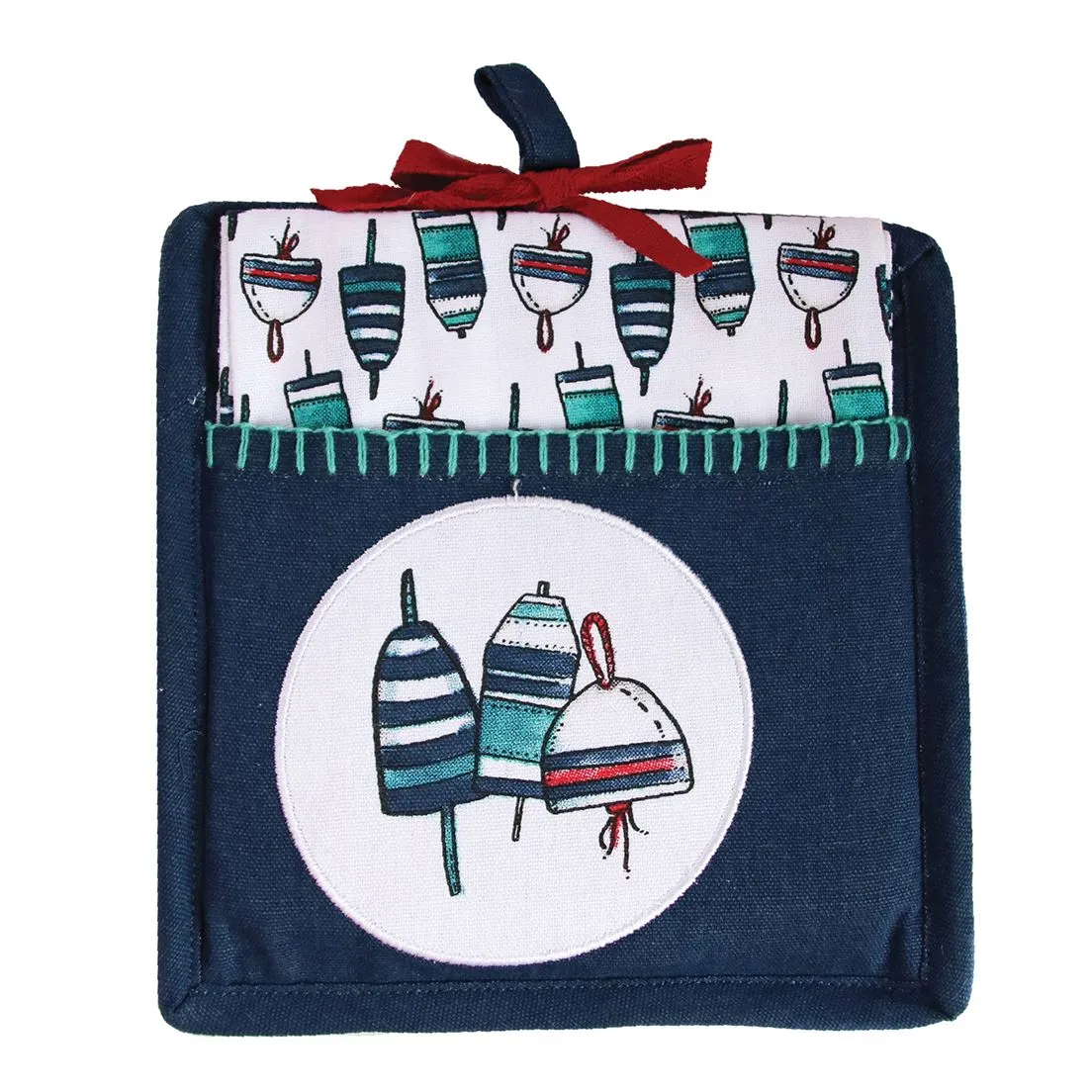 Nautical Buoy Dish Towel & Pot Holder Set