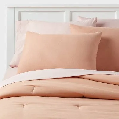 New - 7pc Queen Reversible Printed Microfiber Comforter and Sheet Set Copper - Room Essentials