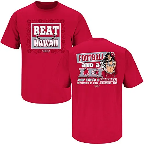 Ohio State Buckeyes Fans. Beat Hawaii Scarlet T Shirt (Sm-5x)