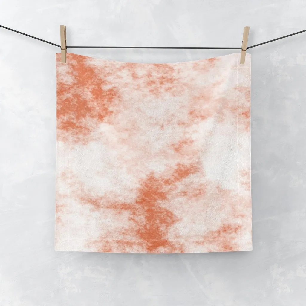 Orange Clouds Face Towel