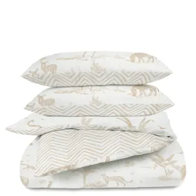 Organic Duvet Cover - Safari & Herringbone