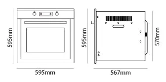 Parmco OX7-2-6S-5-1 600mm 76 Litre 5 Function Stainless Steel Oven