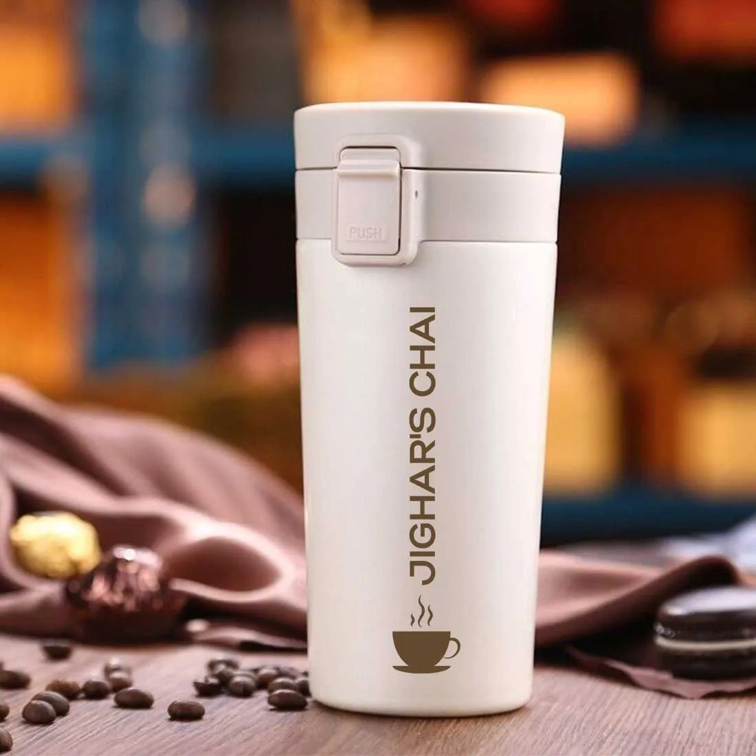 Personalized Coffee Tumbler for Office Travelling Car Vacuum Flask (380 ML) - Tea Cup