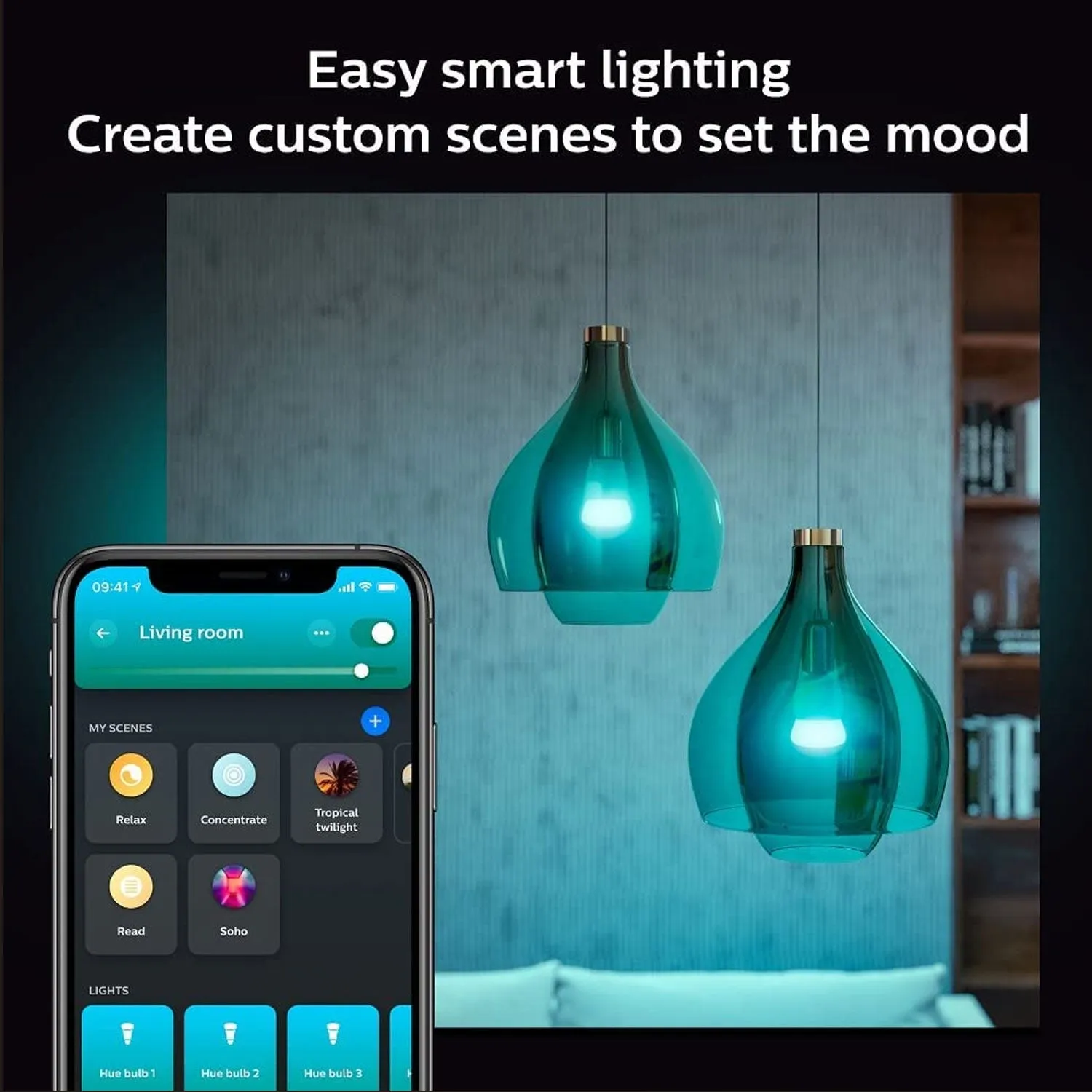 Philips Hue 563361 10.5W A19 E26 Bluetooth Smart Bulb, 2-pack