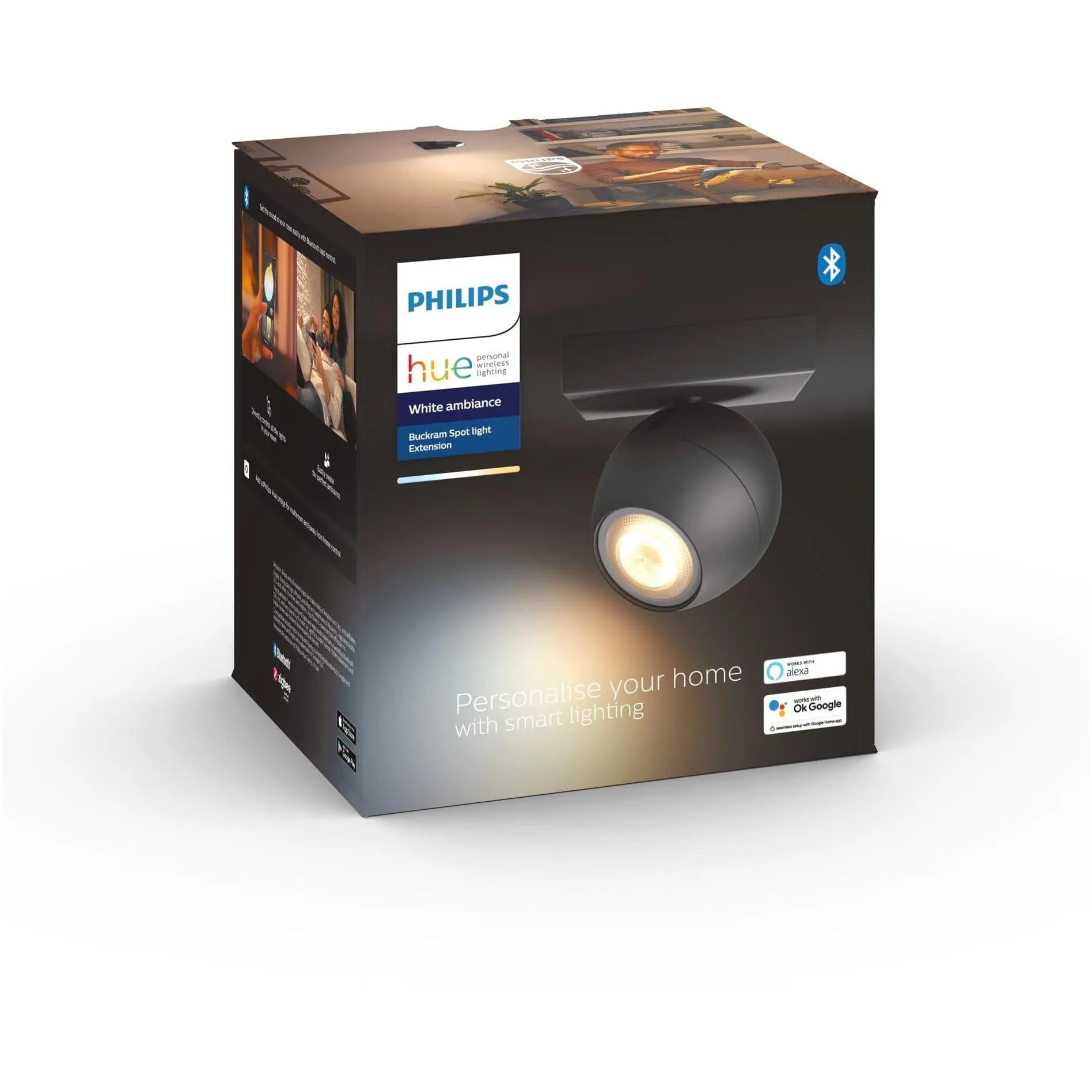 Philips Hue Buckram (1er-Spot, Schwarz)