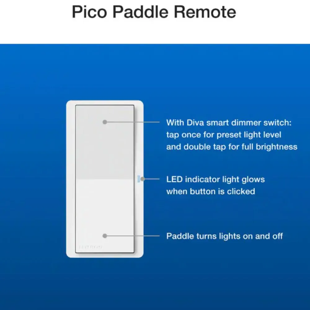 Pico Smart Paddle Remote Wall Mounting Kit for On/Off Control, White